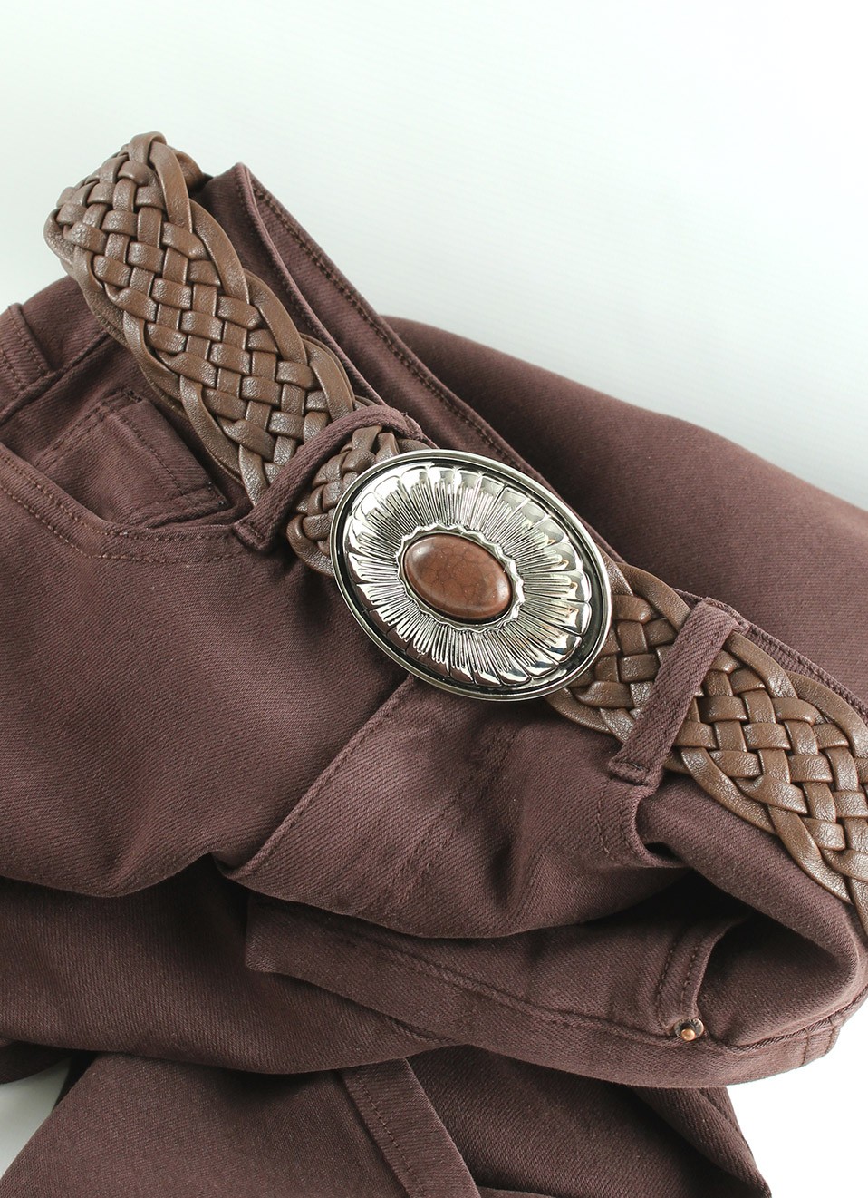 Cinturón Trenzado con Hebilla Plateada Mujer | Moda | Premonición.online