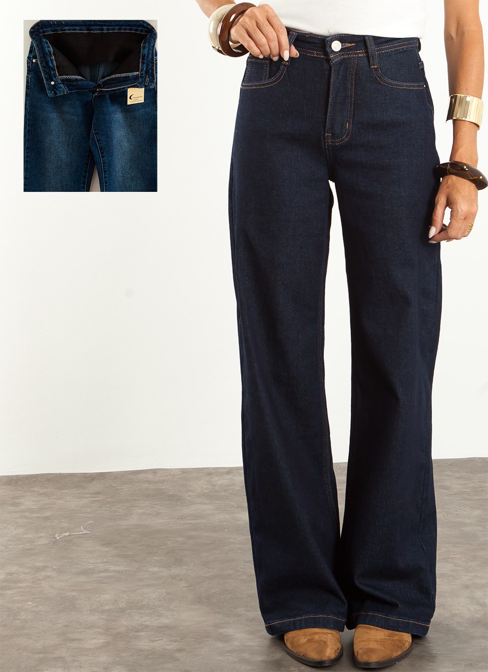 Vaqueros Wide Leg con Faja Reductora Mujer | Estilizan | Premonición.online