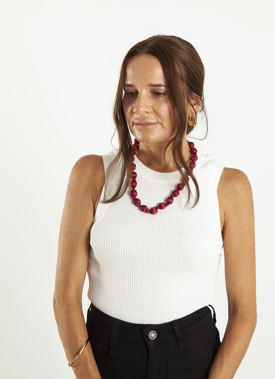 Collar de acero bolas