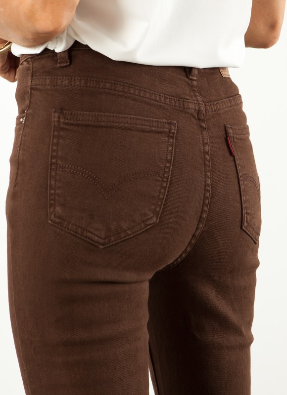 Jeans Flare Marrón con Licra Mujer | Moda | Premonición.online