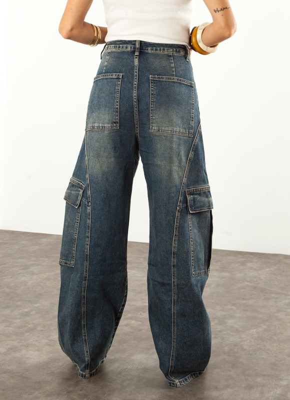 Jeans Barrel Cargo Mujer | Pantalón Vaquero | Premonición.online