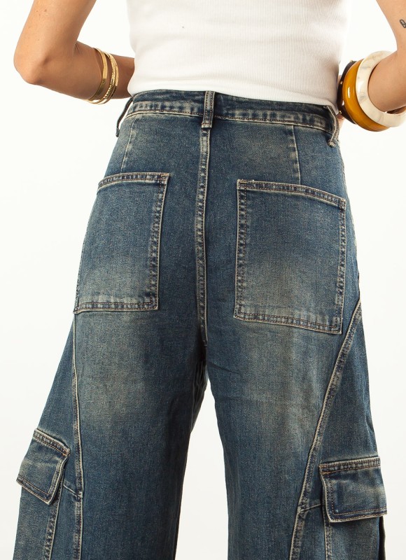 Jeans Barrel Cargo Mujer | Pantalón Vaquero | Premonición.online