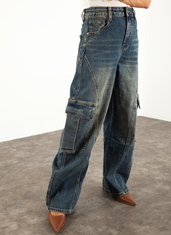 Jeans Barrel Cargo Mujer | Pantalón Vaquero | Premonición.online