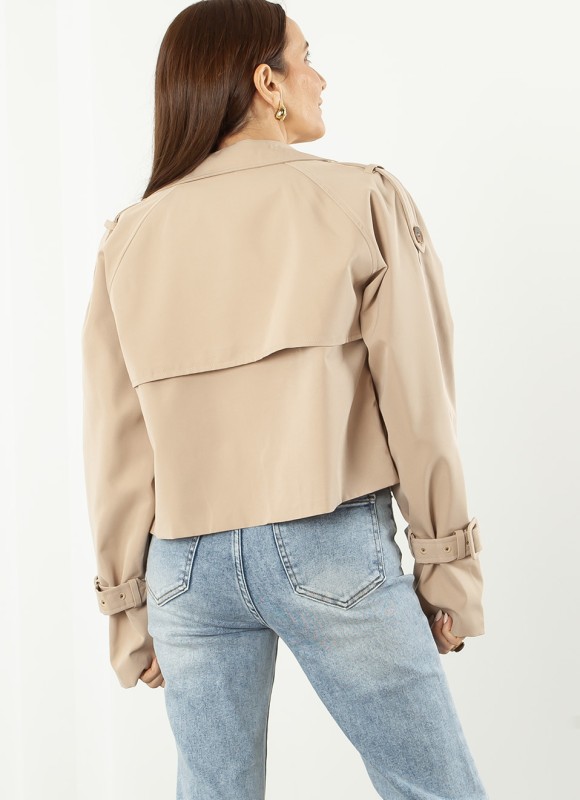 Gabardina Crop Beige Mujer | Moda y Tendencias | Premonición.online