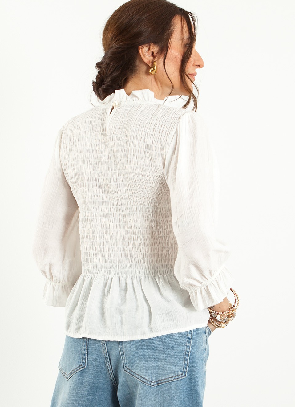 Blusa nido de abeja