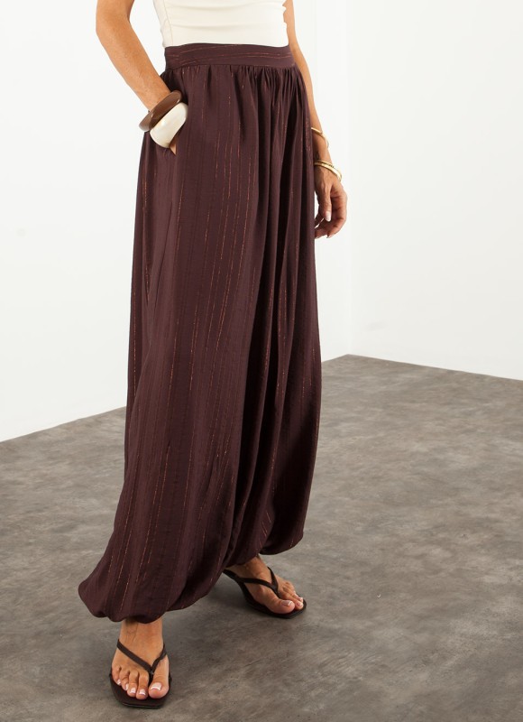 Pantalón Balloon Fluido Mujer | Hilos Metálicos | Premonición.online