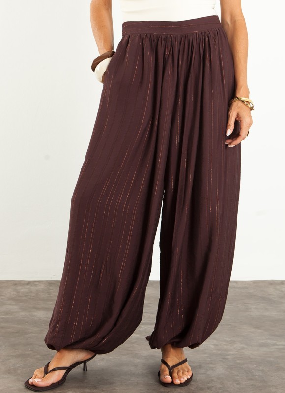Pantalón Balloon Fluido Mujer | Hilos Metálicos | Premonición.online