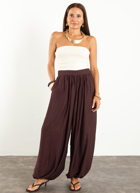 Pantalón Balloon Fluido Mujer | Hilos Metálicos | Premonición.online