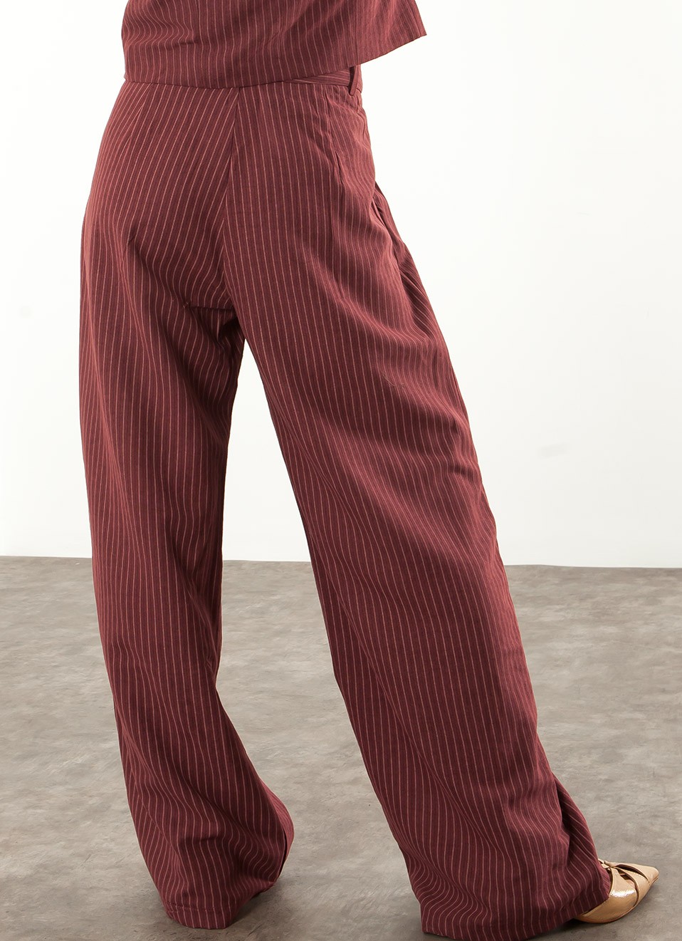 Pantalón Vestir Ancho Rayas Mujer | Elegante | Premonición.online