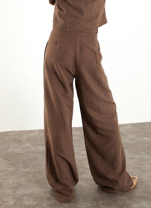 Pantalón Vestir Ancho Rayas Mujer | Elegante | Premonición.online