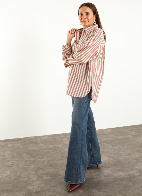 Camisa Rayas Oxford Mujer | Elegante y Versátil | Premonición.online