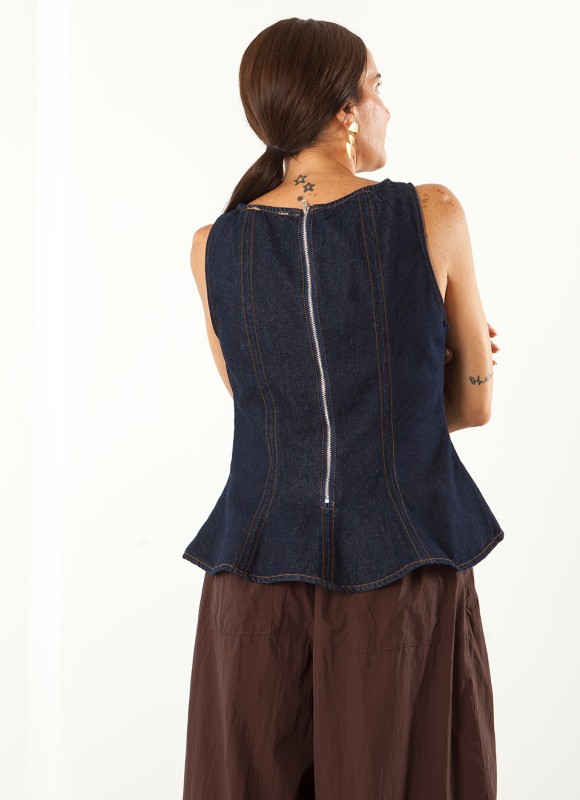 Top Vaquero Peplum Mujer | Denim y Tendencia | Premonición.online