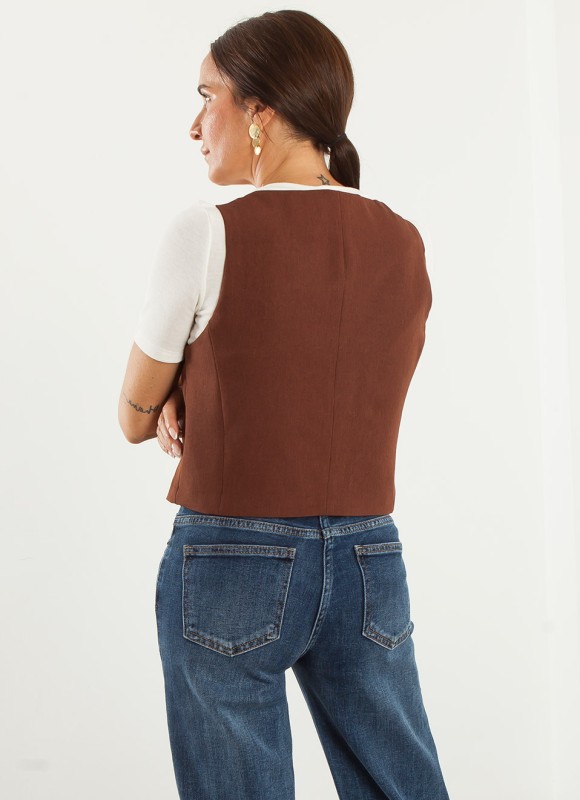 Chaleco Traje Marrón Mujer | Elegante y Versátil | Premonición.online