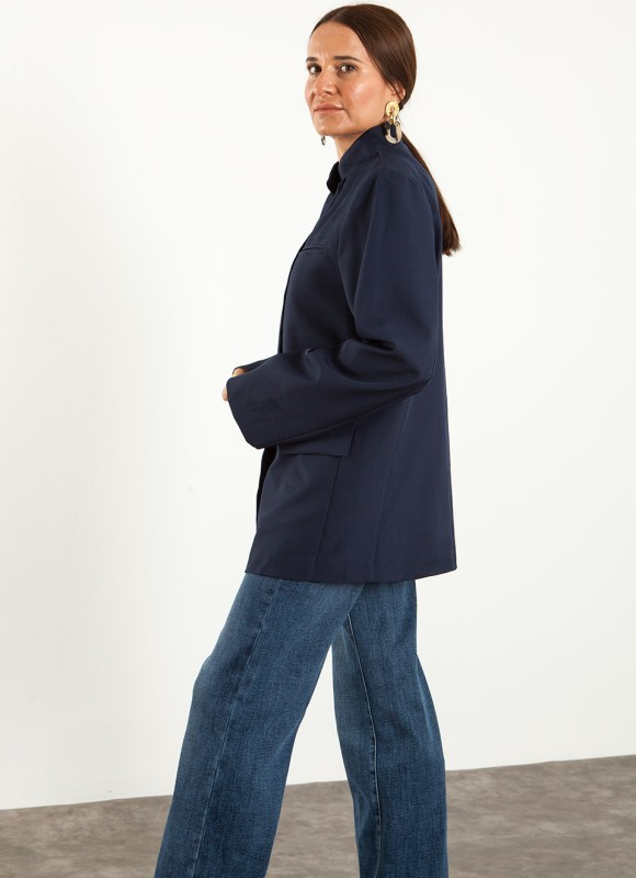 Americana Cruzada 1 Botón Mujer | Elegante | Premonición.online