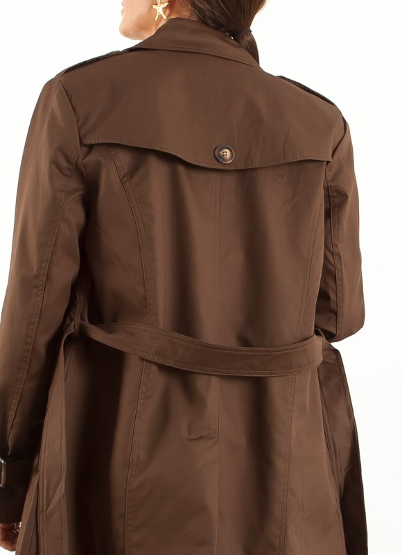 Gabardina Tres Cuartos Marrón Chocolate Mujer | Elegante | Premonición.online