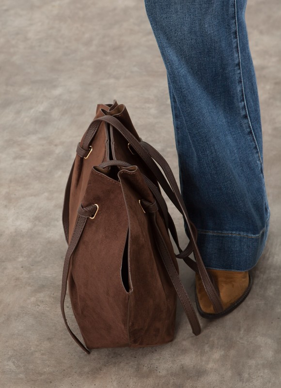 Bolso Shopper Efecto Ante Mujer | Con Neceser | Premonición.online