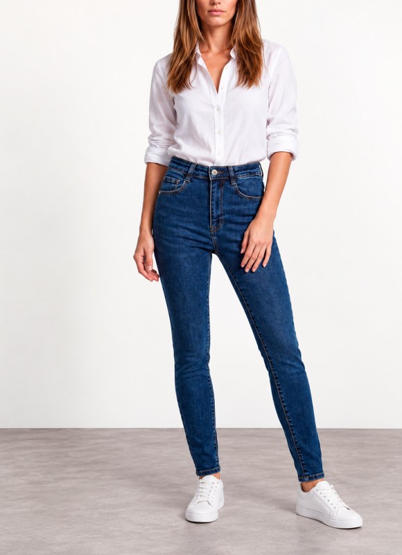 Skinny Push Up Azul Oscuro Mujer | Efecto Faja | Premonición.online