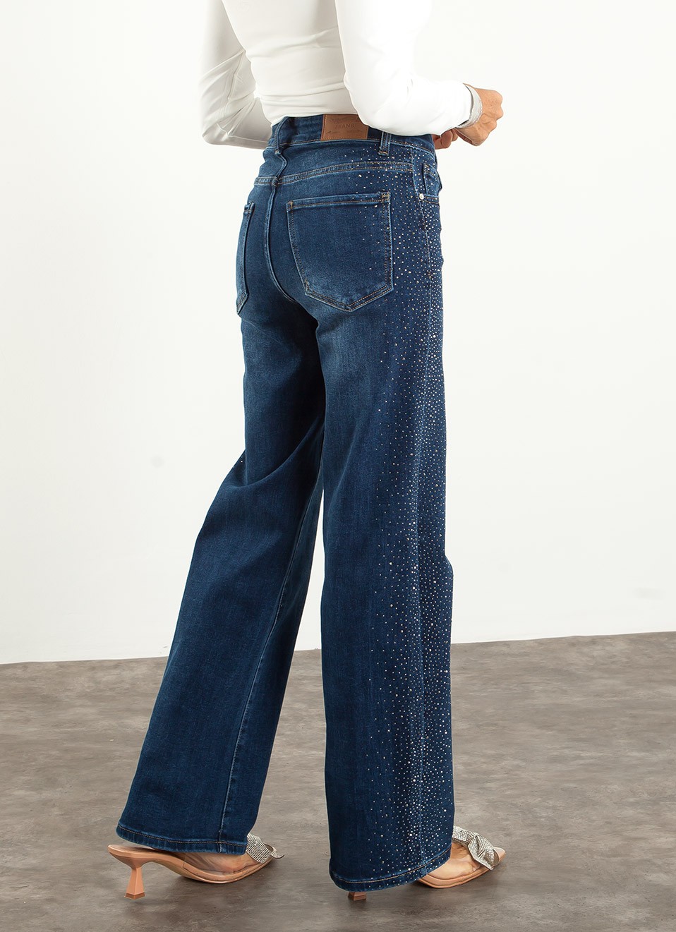 Jeans Rectos Strass Laterales Mujer | Tendencia | Premonición.online