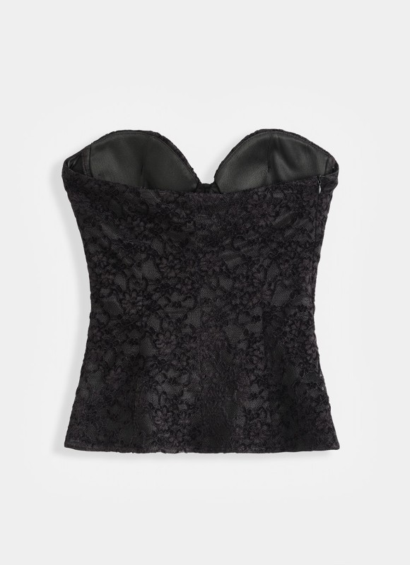 Corsé Encaje Mujer | Negro y Buganvilia | Elegante | Premonición.online
