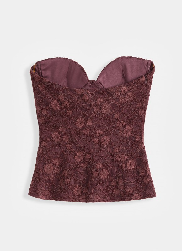 Corsé Encaje Mujer | Negro y Buganvilia | Elegante | Premonición.online
