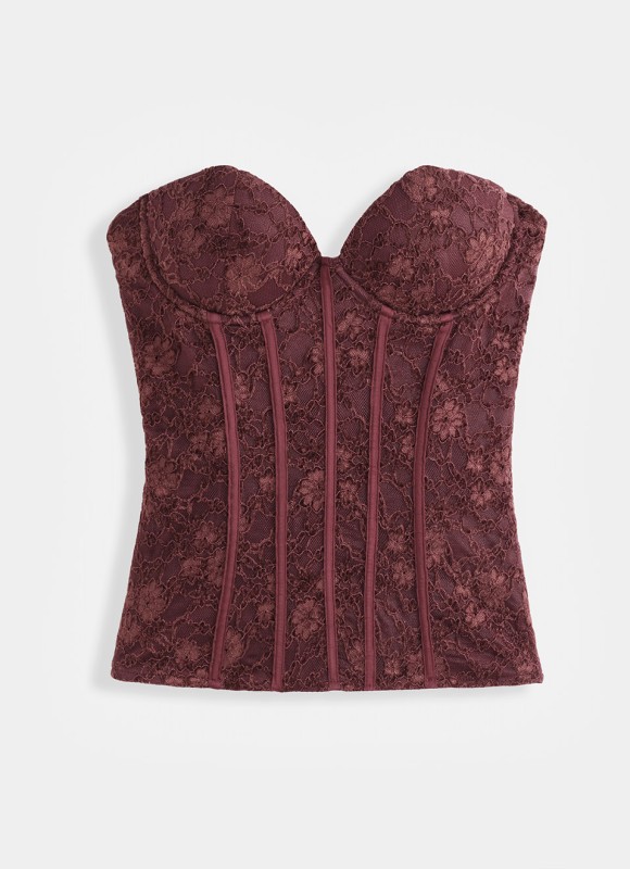 Corsé Encaje Mujer | Negro y Buganvilia | Elegante | Premonición.online