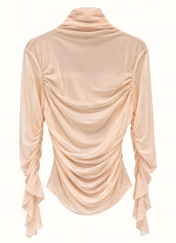 Top Translúcido Mujer | Apricot y Marrón | Elegante | Premonición.online