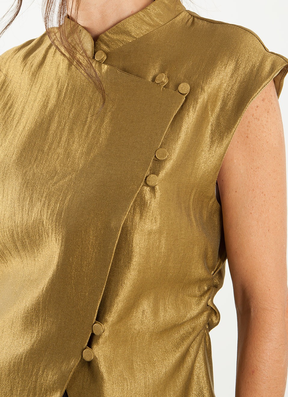 Top Sin Mangas Cuello Mao Mujer | Elegante y Actual | Premonición.online
