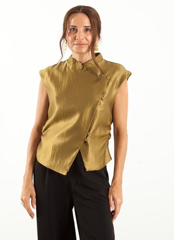 Top Sin Mangas Cuello Mao Mujer | Elegante y Actual | Premonición.online