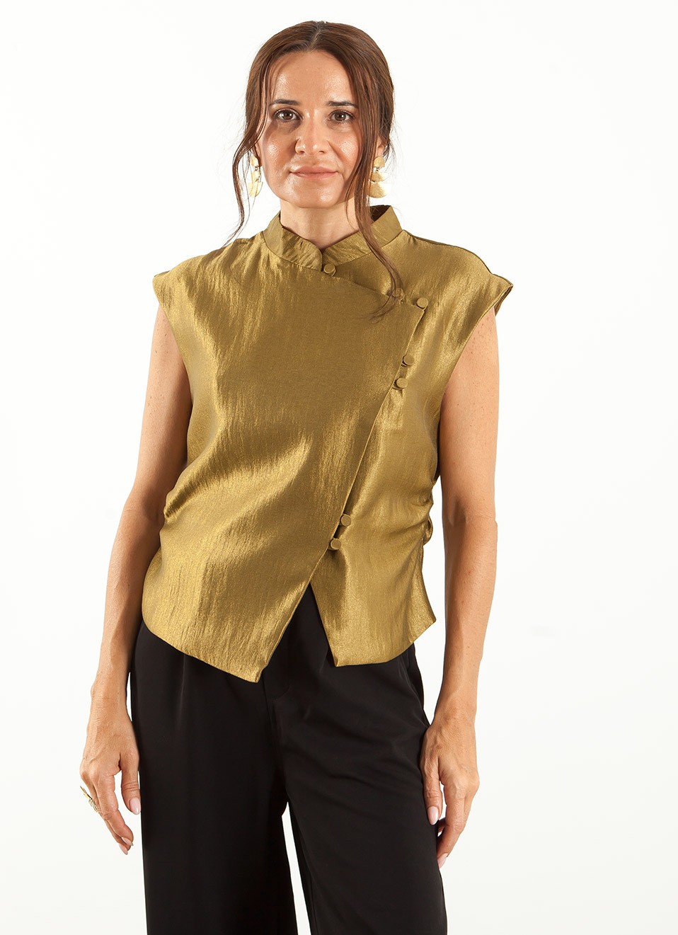 Top Sin Mangas Cuello Mao Mujer | Elegante y Actual | Premonición.online