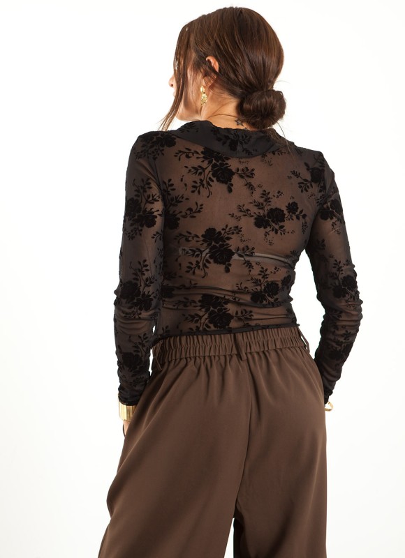 Blusa Tul Volantes Manga Larga Mujer | Elegante | Premonición.online