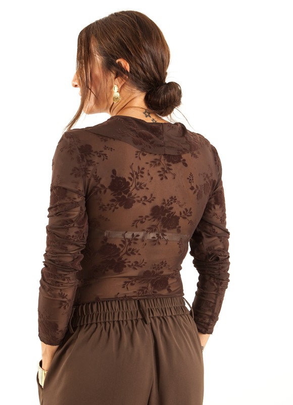 Blusa Tul Volantes Manga Larga Mujer | Elegante | Premonición.online