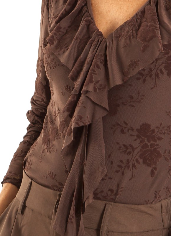 Blusa Tul Volantes Manga Larga Mujer | Elegante | Premonición.online