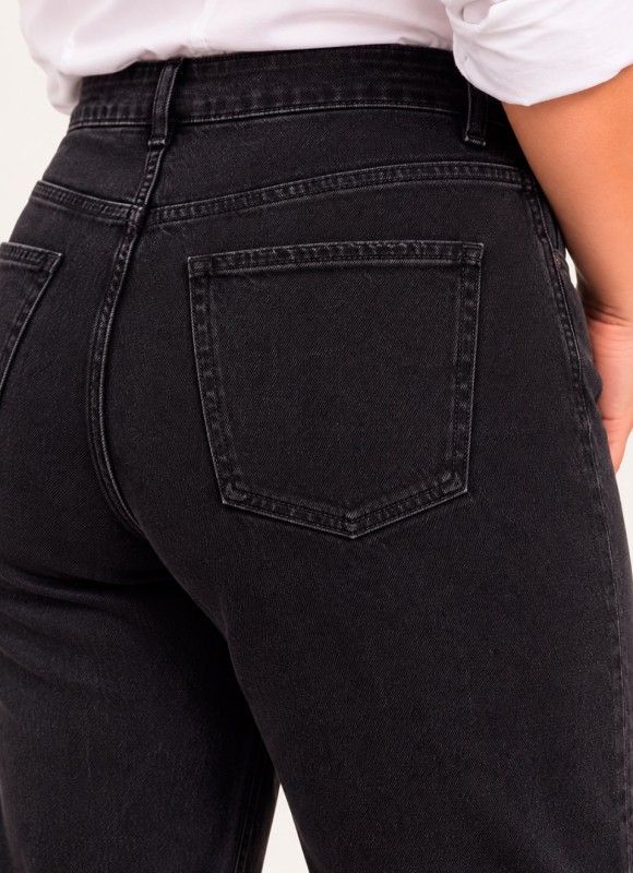 Jeans Straight Negro Talla Grande Mujer | Tendencia | Premonición.online