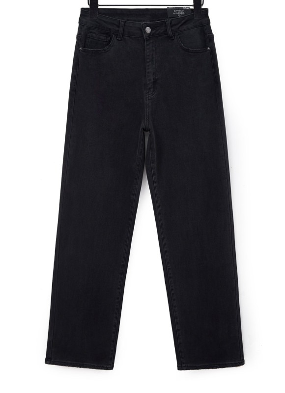 Jeans Straight Negro Talla Grande Mujer | Tendencia | Premonición.online