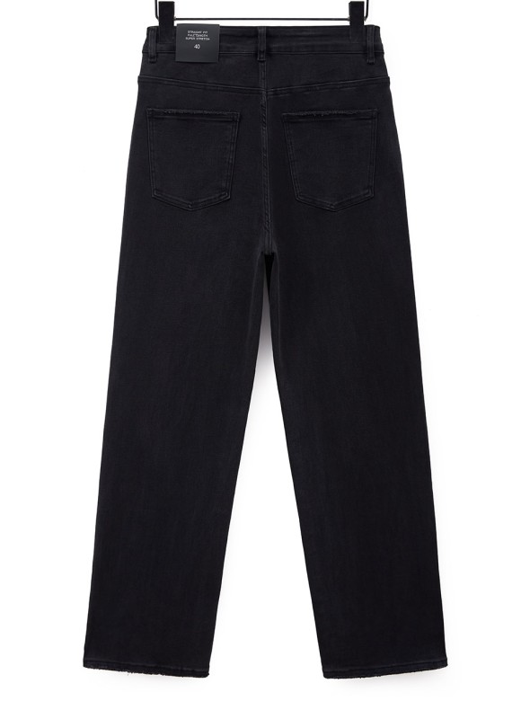 Jeans Straight Negro Talla Grande Mujer | Tendencia | Premonición.online