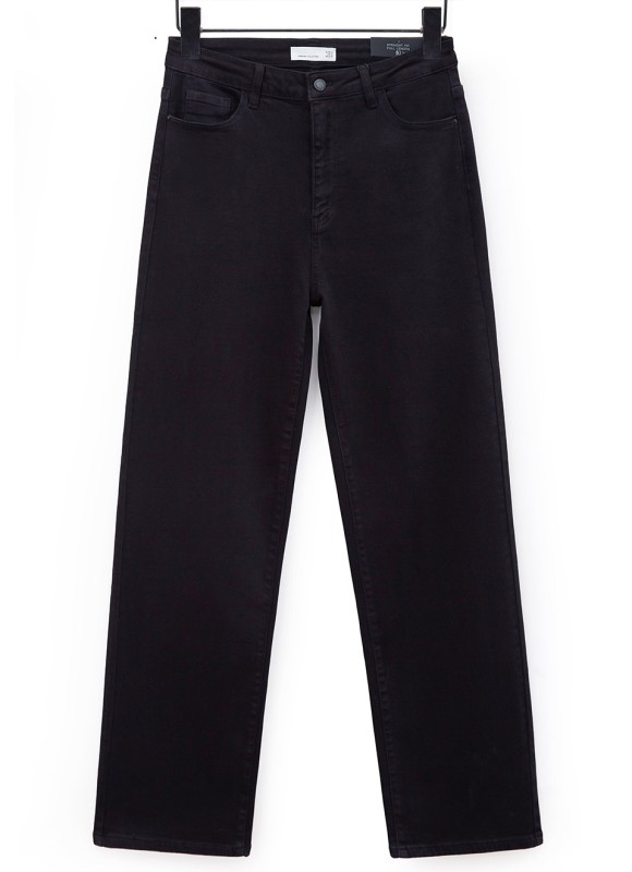 Jeans Straight Negro Talla Grande Mujer | Tendencia | Premonición.online
