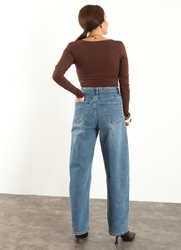 Jeans con Cintura Doblada Mujer | Vaqueros de Moda