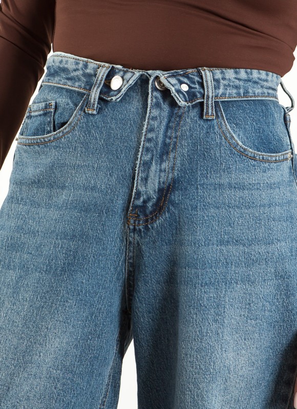 Jeans con Cintura Doblada Mujer | Vaqueros de Moda