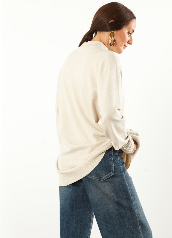 Jersey Oversize Cuello Perkins Mujer | 17€ | Premonición.online