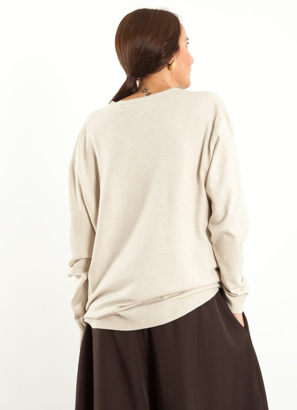 Jersey Oversize Cuello Pico Mujer | 7 Colores | Premonición.online
