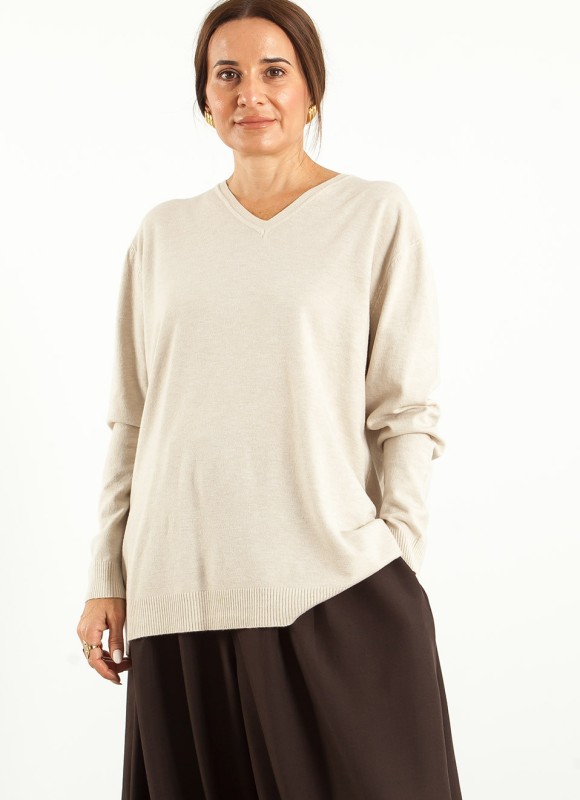 Jersey Oversize Cuello Pico Mujer | 7 Colores | Premonición.online