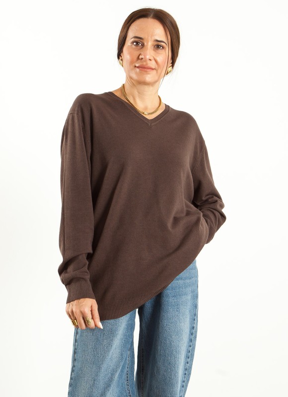 Jersey Oversize Cuello Pico Mujer | 7 Colores | Premonición.online