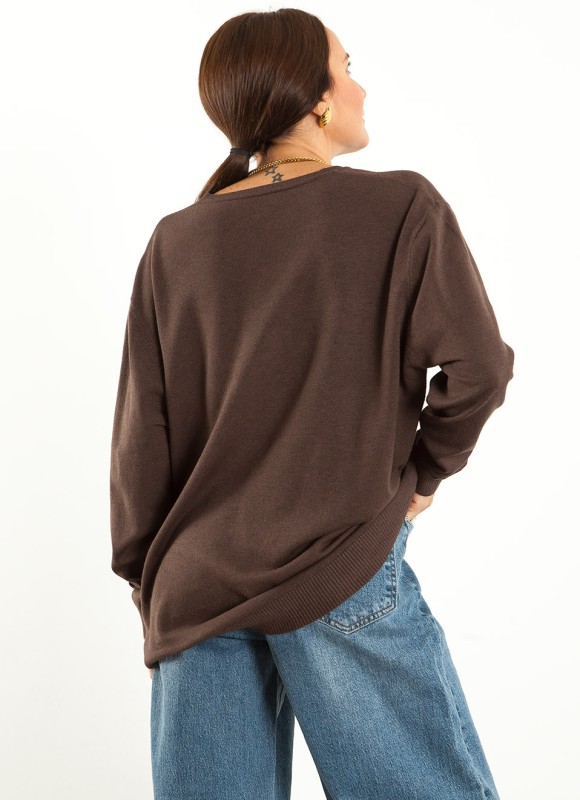Jersey Oversize Cuello Pico Mujer | 7 Colores | Premonición.online