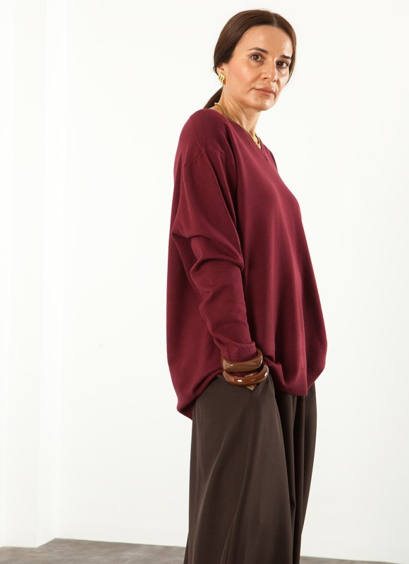 Jersey Oversize Cuello Pico Mujer | 7 Colores | Premonición.online