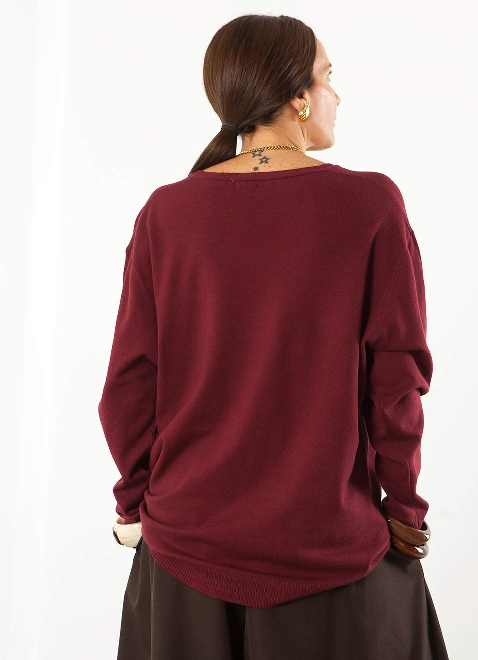 Jersey Oversize Cuello Pico Mujer | 7 Colores | Premonición.online