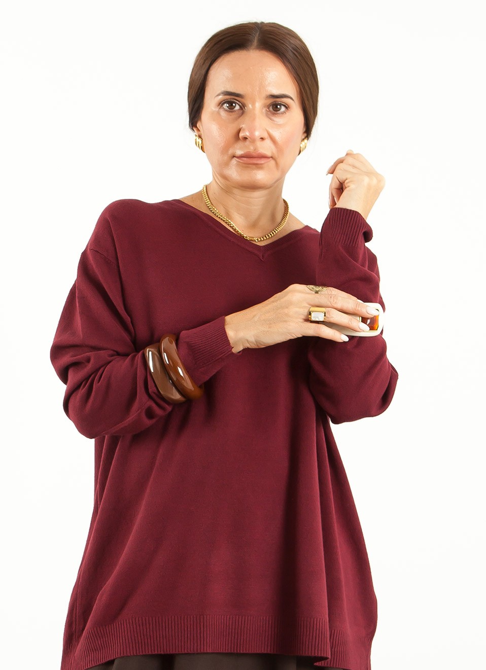 Jersey Oversize Cuello Pico Mujer | 7 Colores | Premonición.online