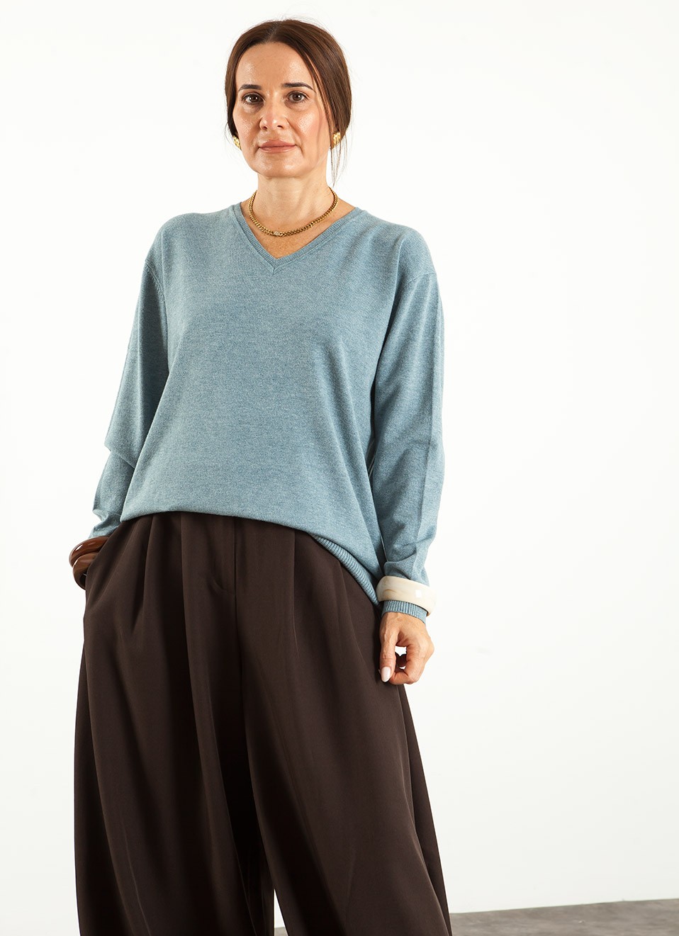 Jersey Oversize Cuello Pico Mujer | 7 Colores | Premonición.online
