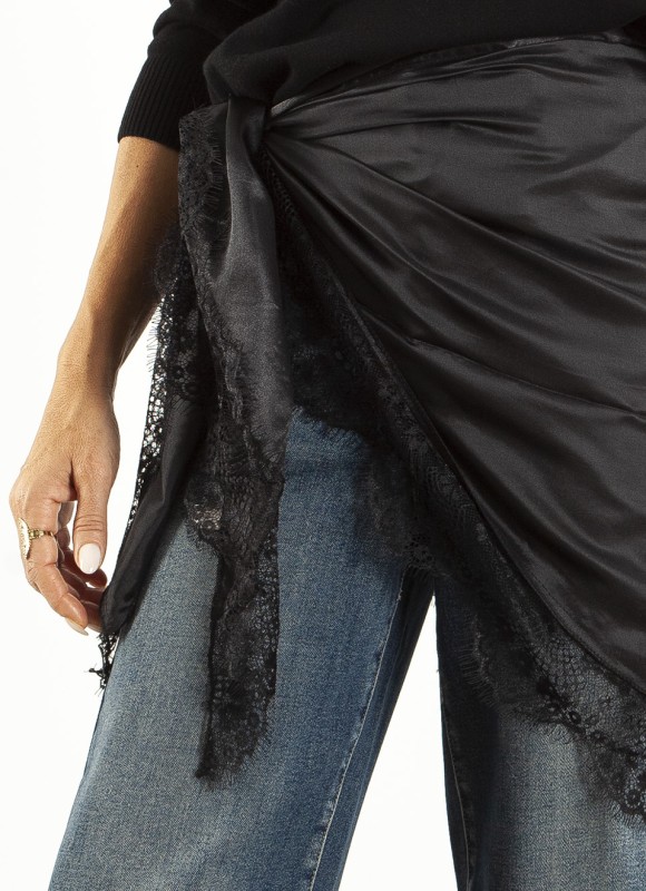 Pañuelo Satinado Crochet para Cintura Mujer | Premonición.online