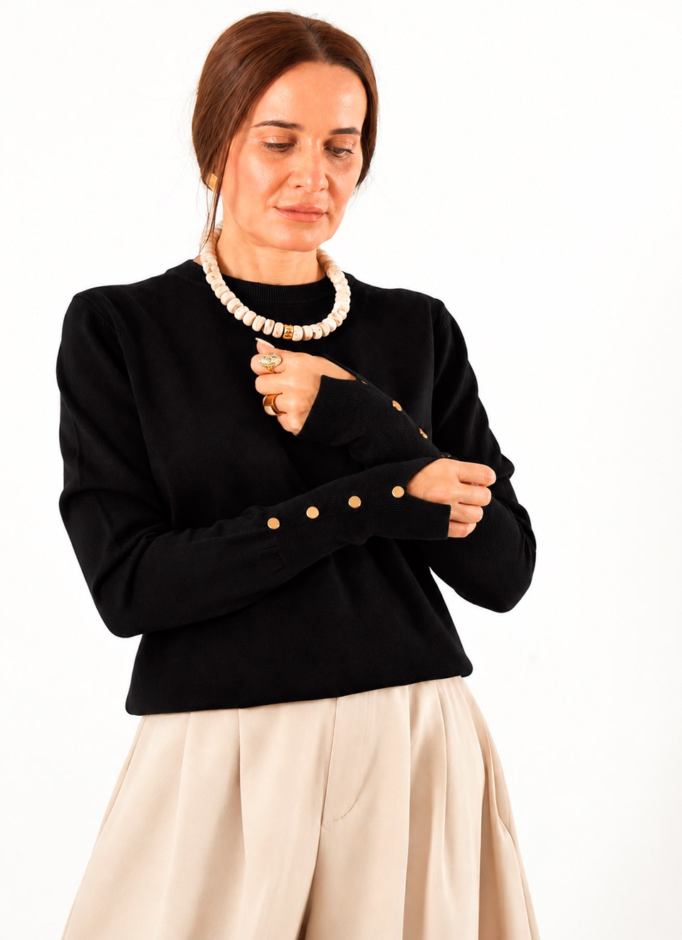 Jersey con Botones Dorados Mujer | Elegante | Premonición.online