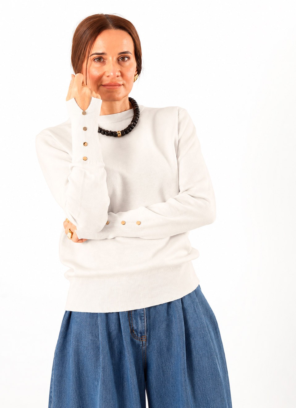 Jersey con Botones Dorados Mujer | Elegante | Premonición.online
